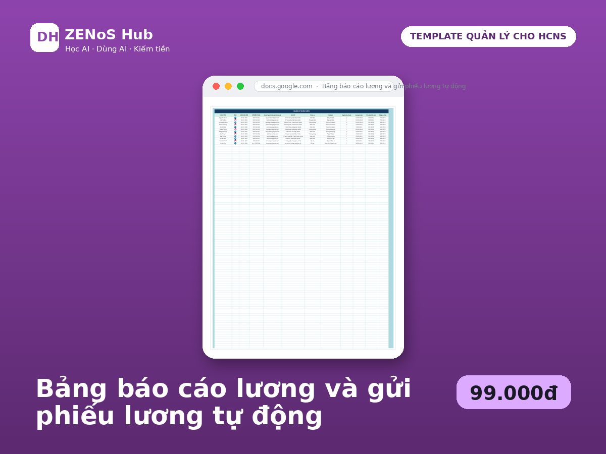 Bảng lương & phiếu lương tự động