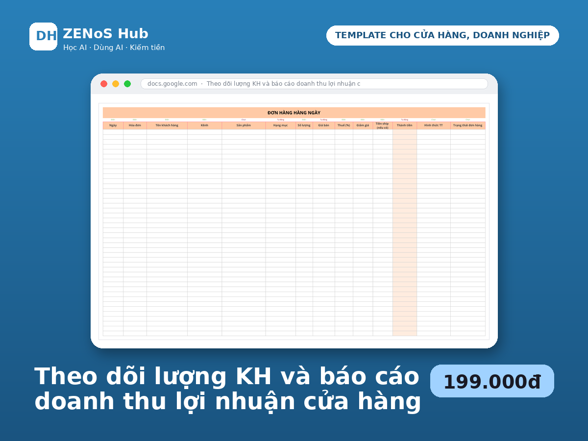 Quản lý đơn hàng & doanh thu lợi nhuận