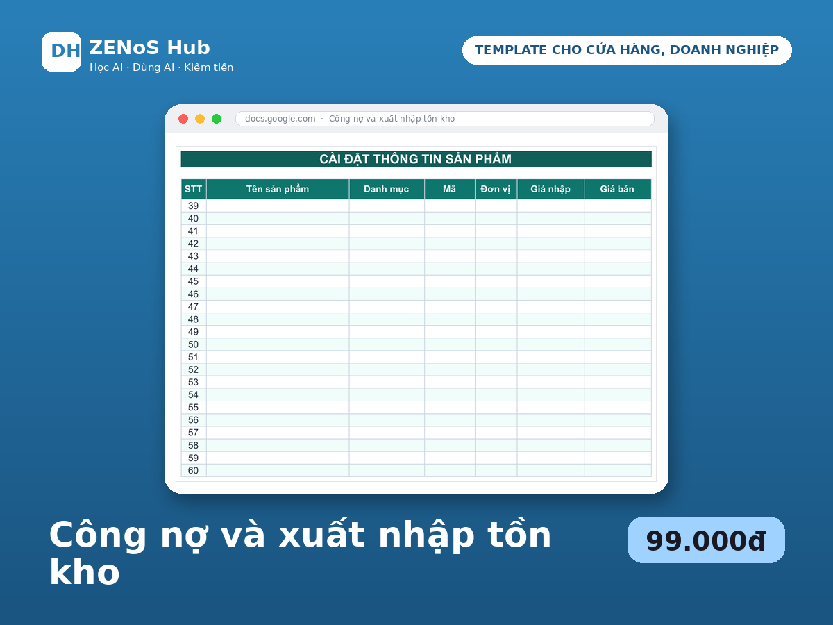Quản lý công nợ & xuất nhập tồn kho