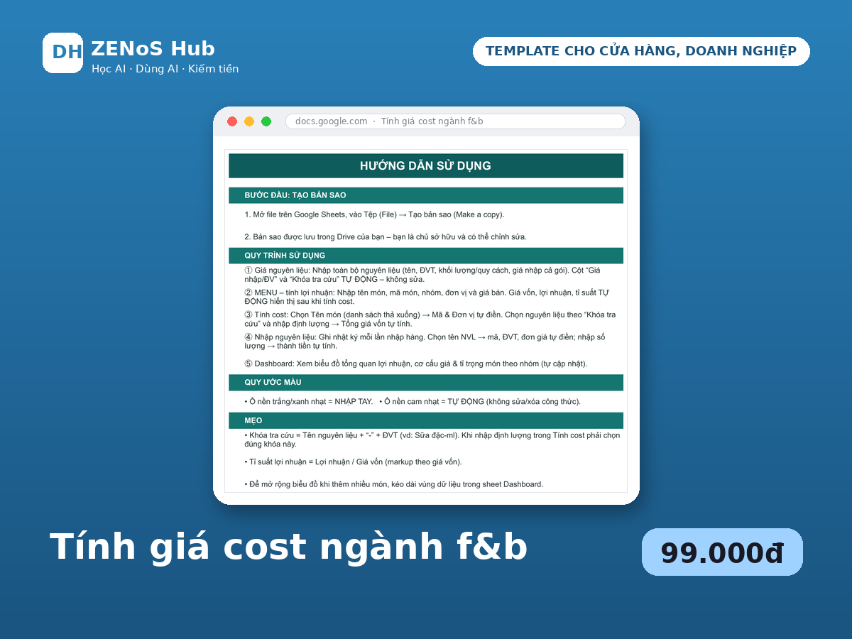 Tính giá vốn ngành F&B
