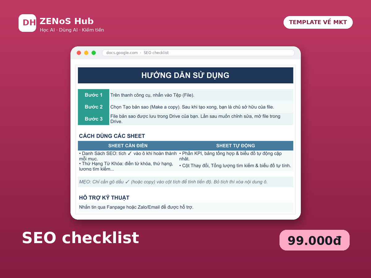 Danh sách kiểm tra SEO tổng thể