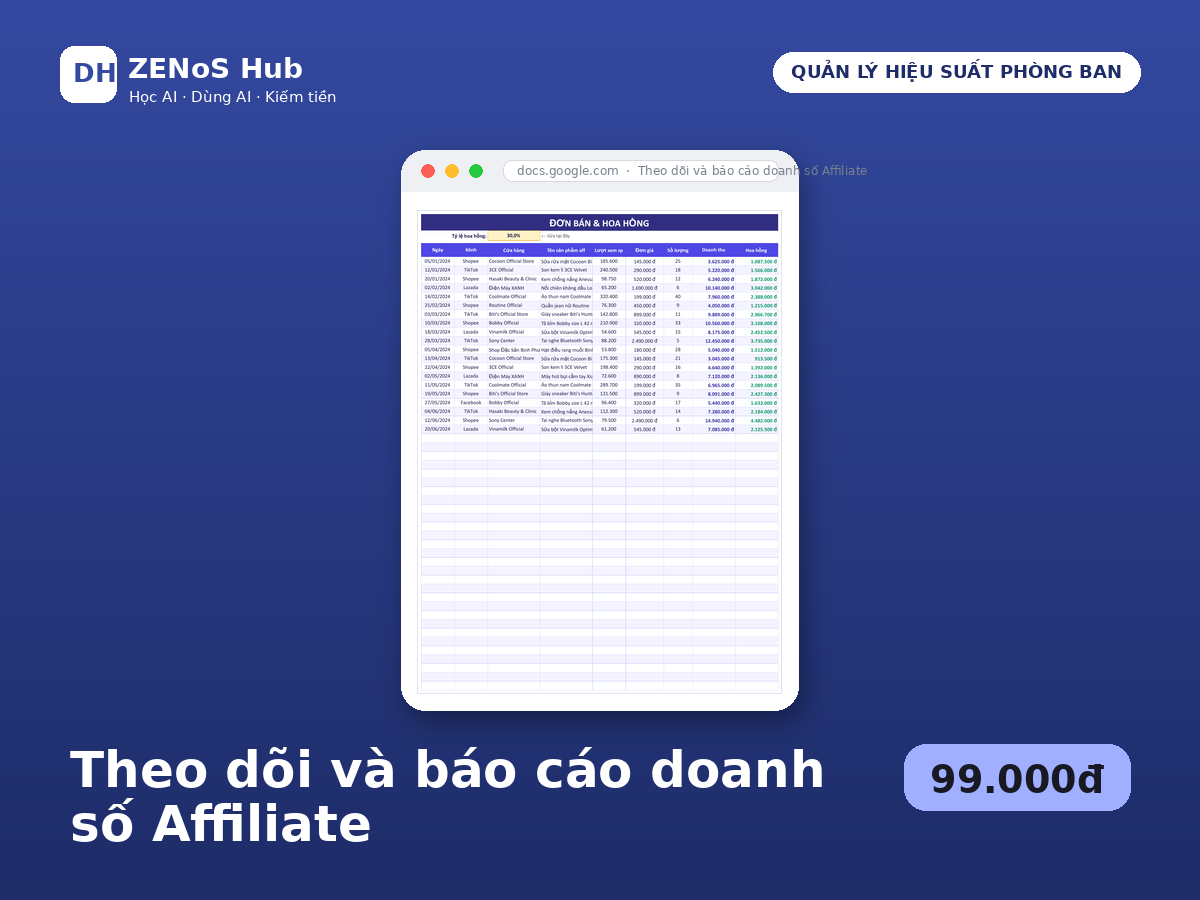 Theo dõi & báo cáo doanh số Affiliate